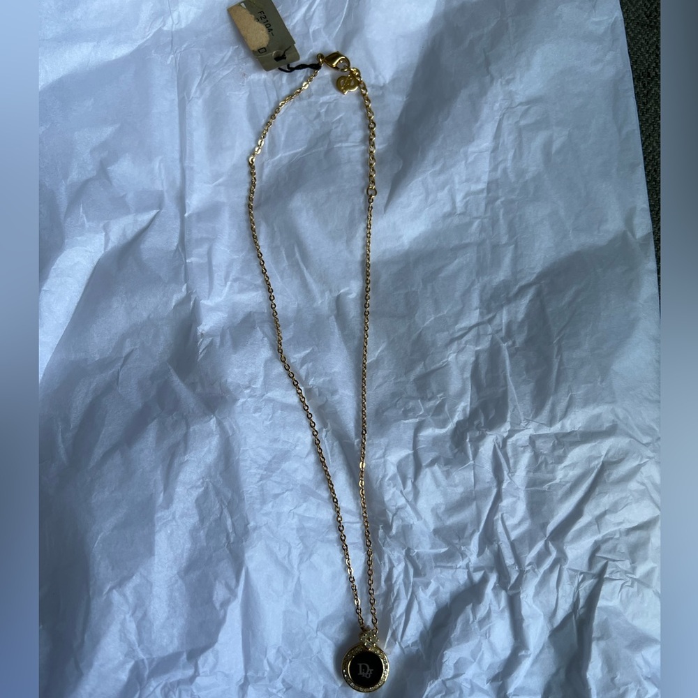 Christian Dior Gold and Black Pendant Necklace - Picture 3 of 9